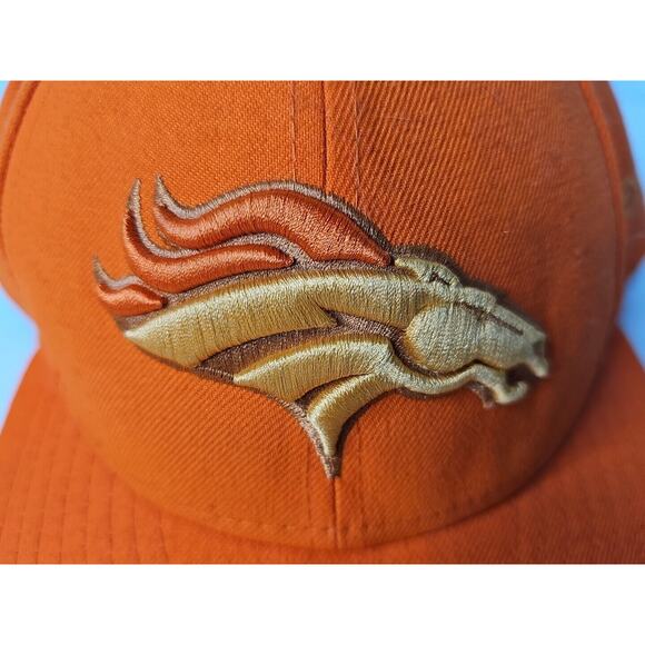 New Era 59Fifty Denver Broncos Solid Orange Raised Logo Cap Hat Fitted 7 1/4 NFL - Picture 5 of 16